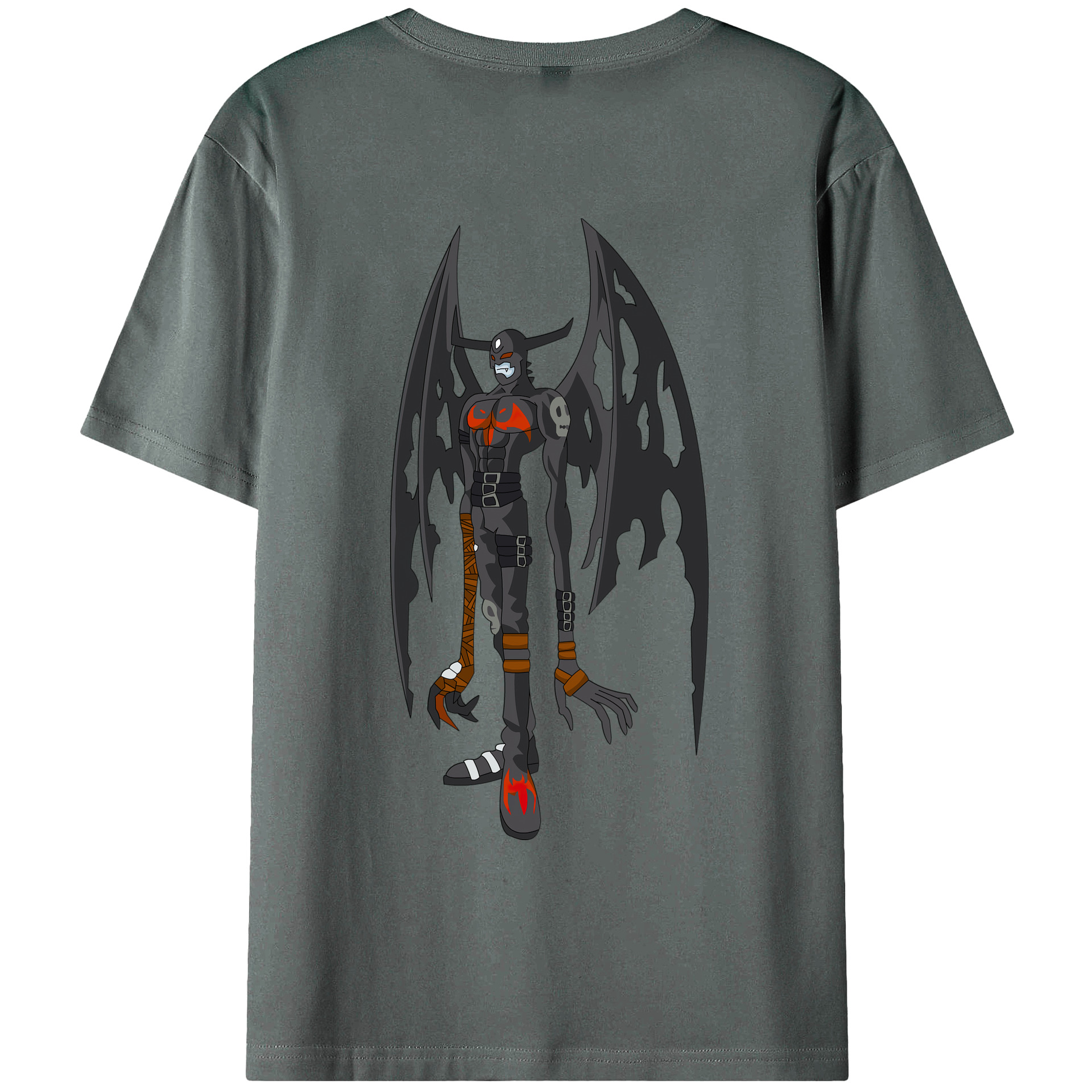 （画像用） Digimon デジタルモンスター/デジモン 綿100％ メンズ半袖Tシャツ（バックプリント） 通気性
